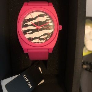 Nixon Timeteller Matte Neon Pink & Zebra Analog